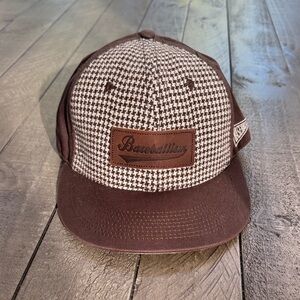 Baseballism Brown and White Houndstooth Cap